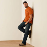 ARIAT MENS TOUGH AS LEATHER TSHIRT - BOMBAY BROWN