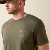 ARIAT MENS EAGLE THUNDER TSHIRT - ARMY GREEN