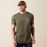 ARIAT MENS EAGLE THUNDER TSHIRT - ARMY GREEN