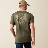 ARIAT MENS EAGLE THUNDER TSHIRT - ARMY GREEN
