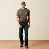 ARIAT MENS EAGLE THUNDER TSHIRT - ARMY GREEN