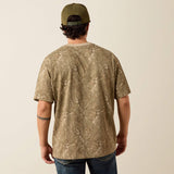 ARIAT MENS ALL OVER PRINT CAMO TOUGHSTOCK BOXY TSHIRT - BEIGE CAMO