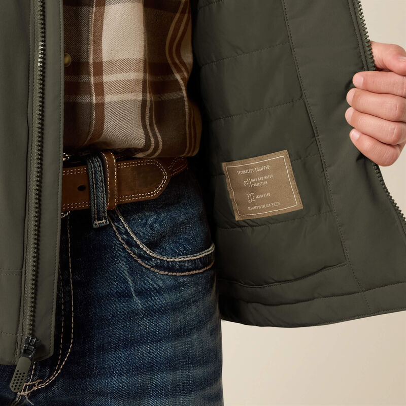 ARIAT MENS PIONEER STRETCHSHELL VEST - FOREST NIGHT