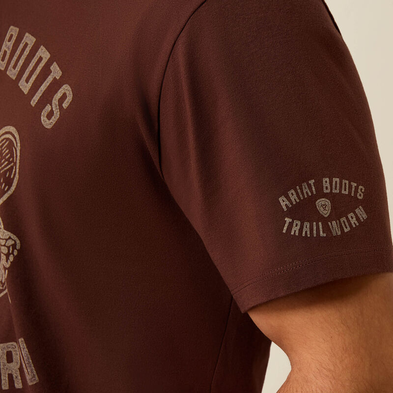 ARIAT MENS DESERT SKULLS TSHIRT - DEEP MAHOGANY