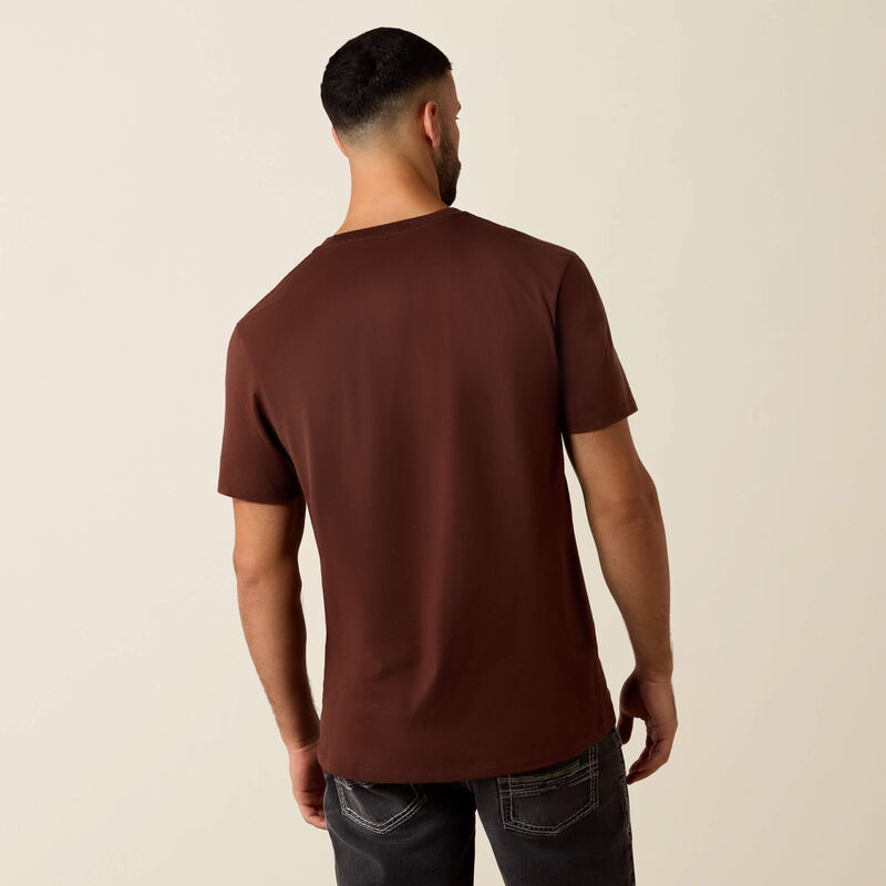 ARIAT MENS DESERT SKULLS TSHIRT - DEEP MAHOGANY