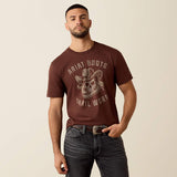 ARIAT MENS DESERT SKULLS TSHIRT - DEEP MAHOGANY