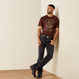 ARIAT MENS DESERT SKULLS TSHIRT - DEEP MAHOGANY
