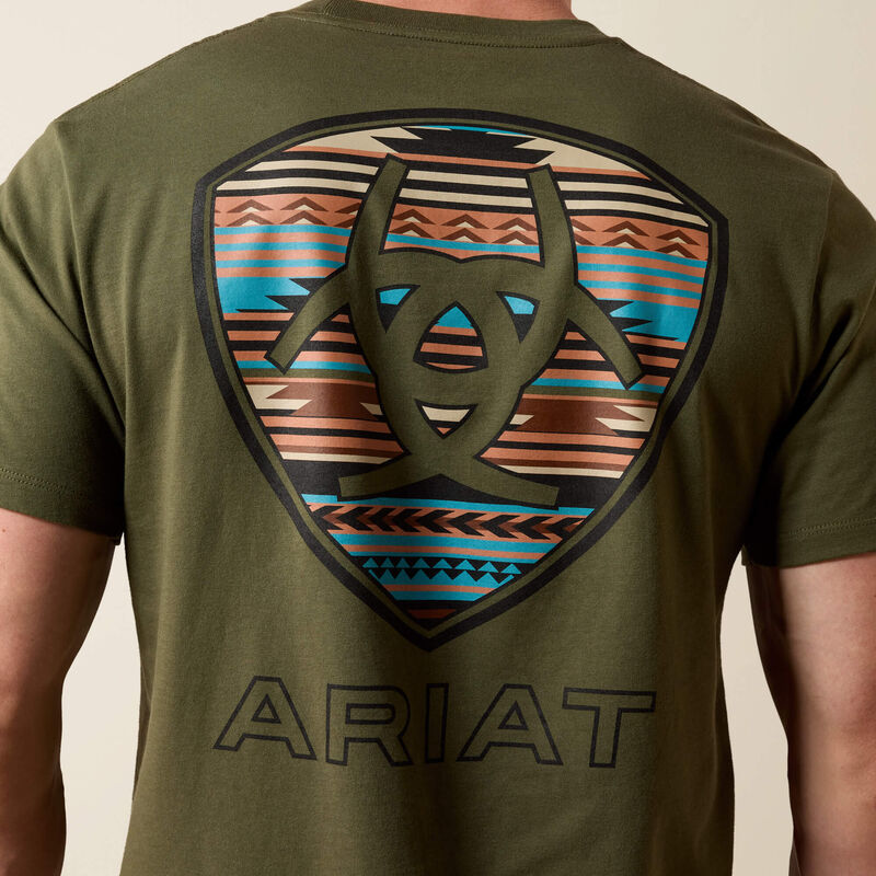 ARIAT MENS RUST SERAPE SHIELD TSHIRT - GRAPE LEAF