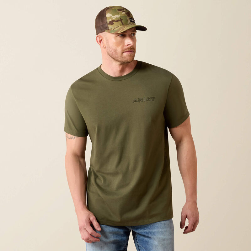 ARIAT MENS RUST SERAPE SHIELD TSHIRT - GRAPE LEAF