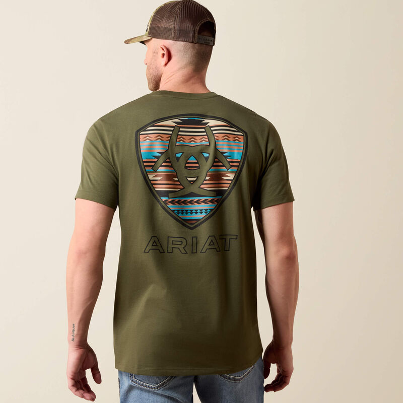 ARIAT MENS RUST SERAPE SHIELD TSHIRT - GRAPE LEAF