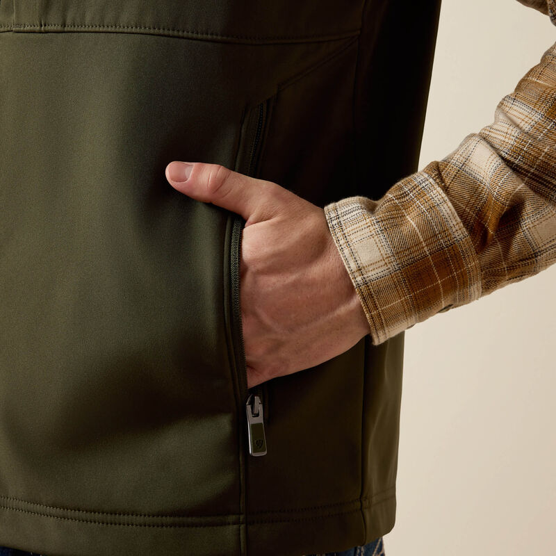 ARIAT MENS VERNON SOFTSHELL VEST - FOREST NIGHT