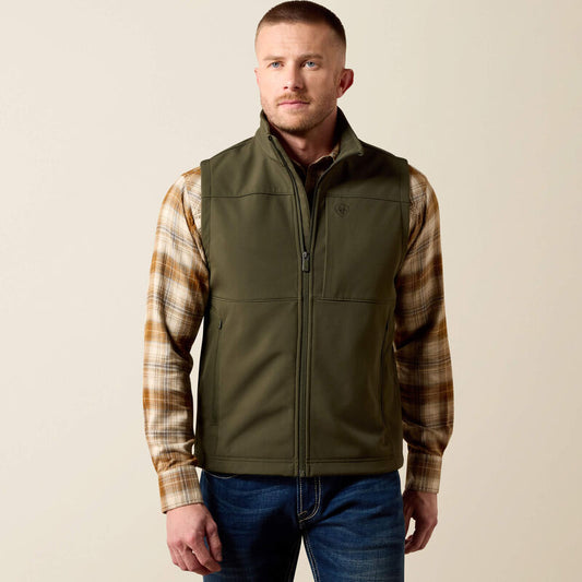 ARIAT MENS VERNON SOFTSHELL VEST - FOREST NIGHT