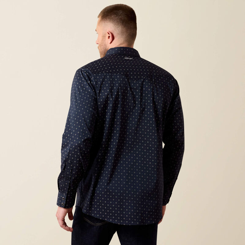 ARIAT MENS EVERYTHING LONG SLEEVE SNAP SHIRT - NIGHT SKY PRINT