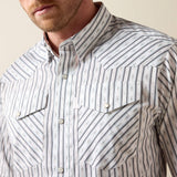 ARIAT MENS EVERYTHING LONG SLEEVE SNAP SHIRT - WHITE GEO STRIPE