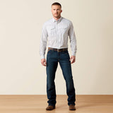 ARIAT MENS EVERYTHING LONG SLEEVE SNAP SHIRT - WHITE GEO STRIPE