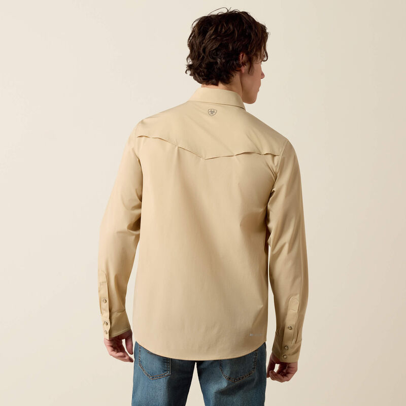 ARIAT MENS FRONTIERTOUGH VENTTEK WESTERN FITTED SNAP SHIRT - IRISH CREAM