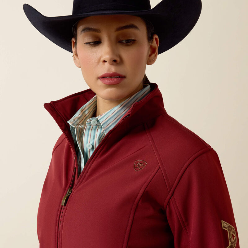 ARIAT WOMEN'S ARIAT LOGO SOFTSHELL PRINT JACKET - SYRAH