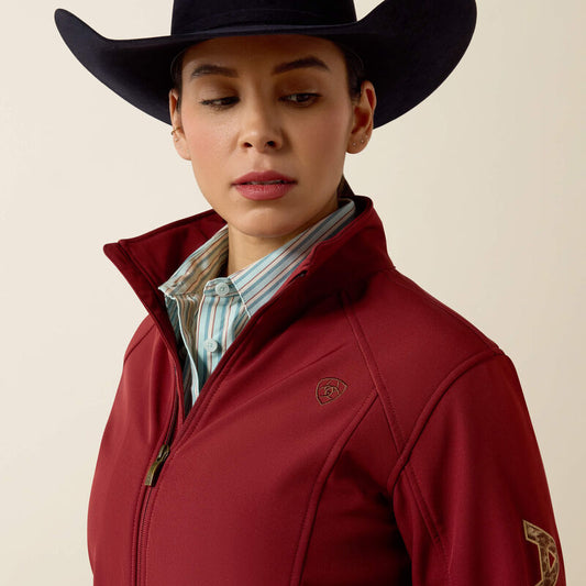 ARIAT WOMEN'S ARIAT LOGO SOFTSHELL PRINT JACKET - SYRAH