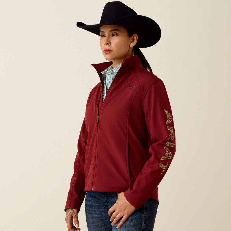 ARIAT WOMEN'S ARIAT LOGO SOFTSHELL PRINT JACKET - SYRAH