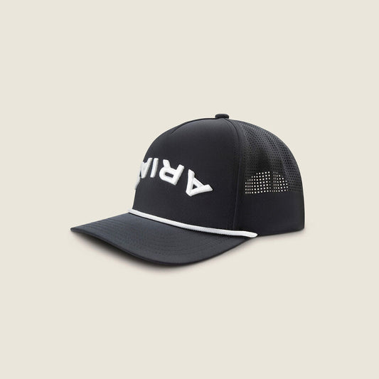 ARIAT MENS CAP SNAP BACK UPSIDE DOWN BLACK