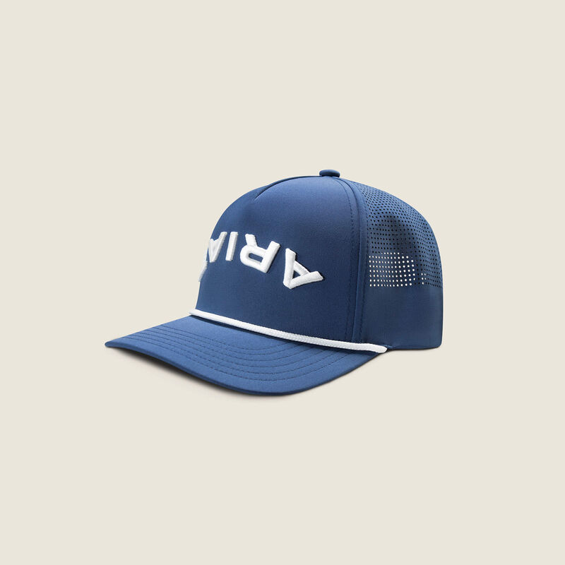 ARIAT MENS CAP SNAP BACK UPSIDE DOWN NAVY