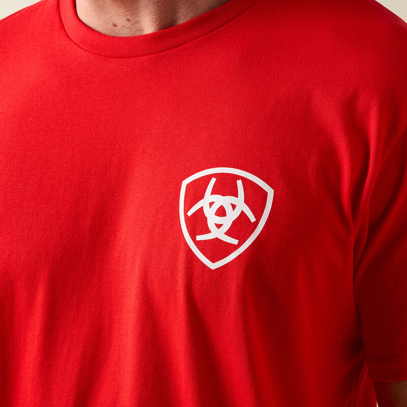 ARIAT MENS GEO FLAG TSHIRT - MARS RED