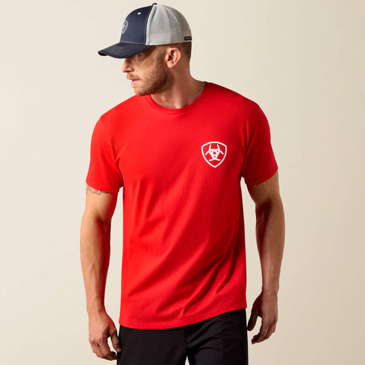ARIAT MENS GEO FLAG TSHIRT - MARS RED