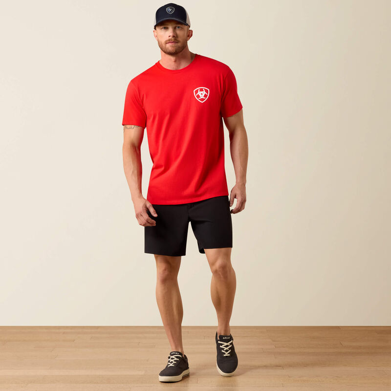 ARIAT MENS GEO FLAG TSHIRT - MARS RED