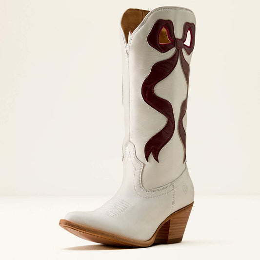 ARIAT WOMEN'S Beaux J Toe Western Boot - IVORY PEARL|MAROON
