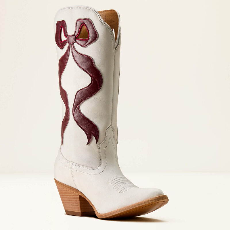 ARIAT WOMEN'S Beaux J Toe Western Boot - IVORY PEARL|MAROON