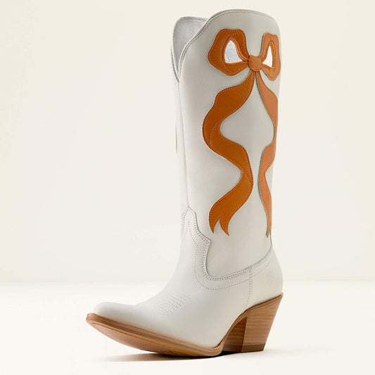 ARIAT WOMEN'S Beaux J Toe Western Boot -IVORY PEARL|ZESTY ORANGE