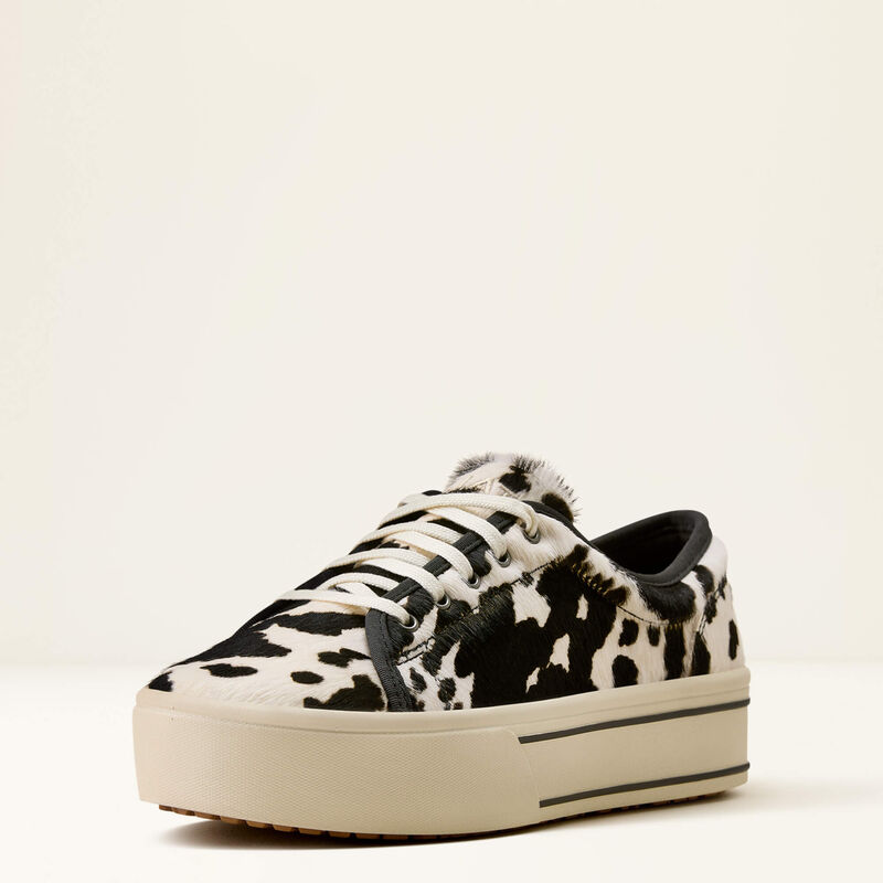 ARIAT WOMEN'S SKYLAR SHOES BLACK AND WHITE HAIR ON COW PRINT