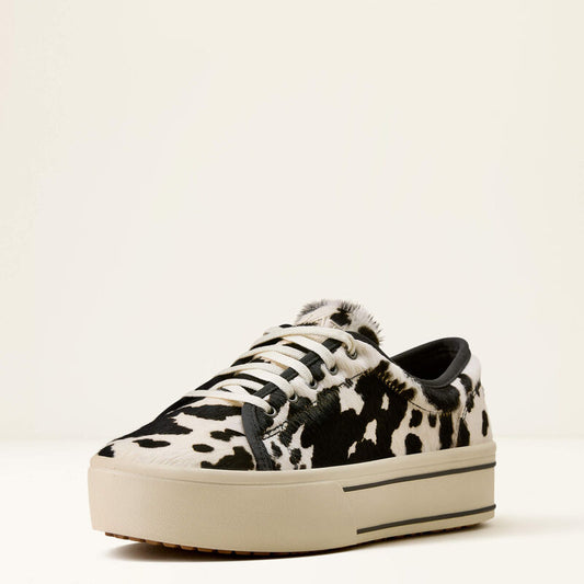 ARIAT WOMEN'S SKYLAR SHOES BLACK AND WHITE HAIR ON COW PRINT