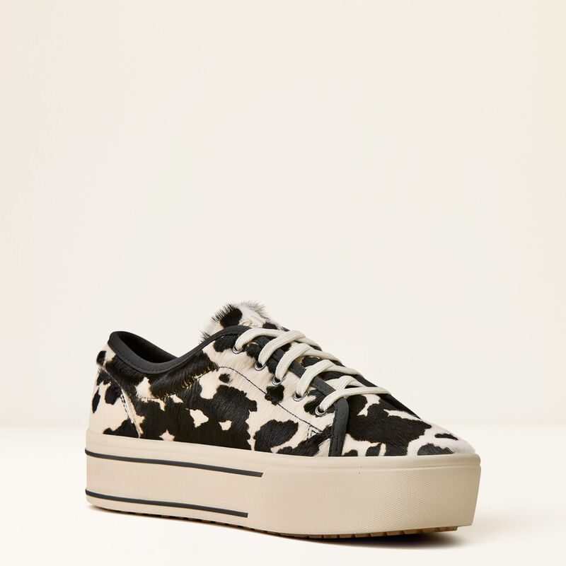 ARIAT WOMEN'S SKYLAR SHOES BLACK AND WHITE HAIR ON COW PRINT