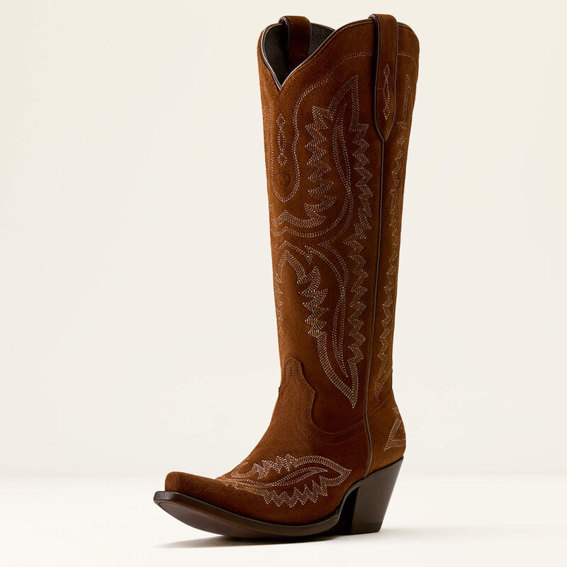 ARIAT WOMEN'S Casanova X Toe Western Boot - OILED TAN SUEDE