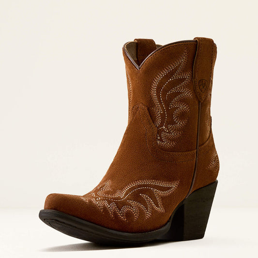 ARIAT WOMEN'S CHANDLER X TOE WESTERN BOOT - OILED TAN SUEDE