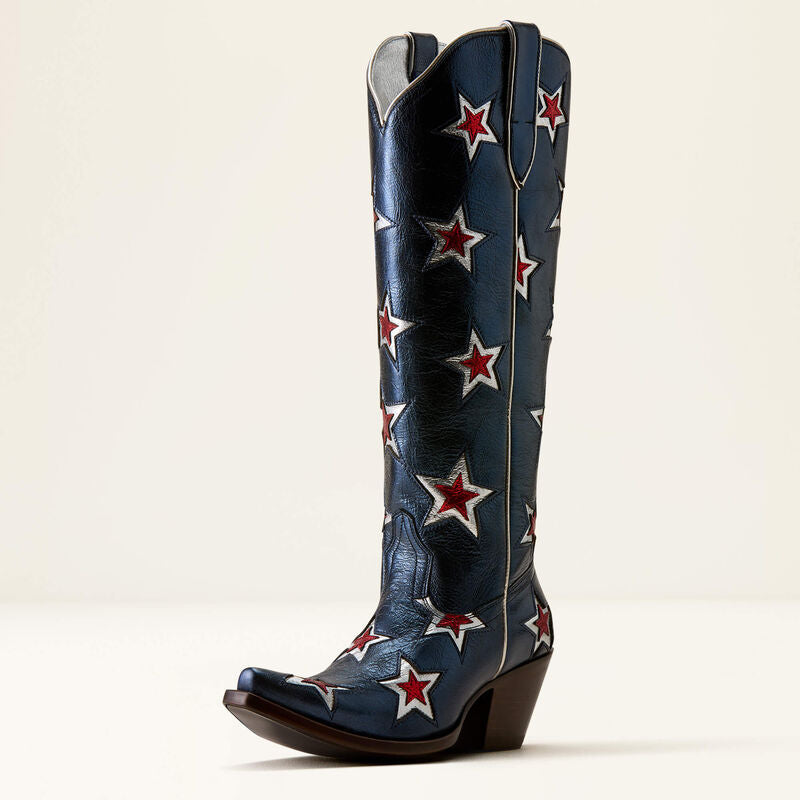 ARIAT WOMEN'S CASANOVA STAR X TOE WESTERN BOOT - STARLIGHT BLUE