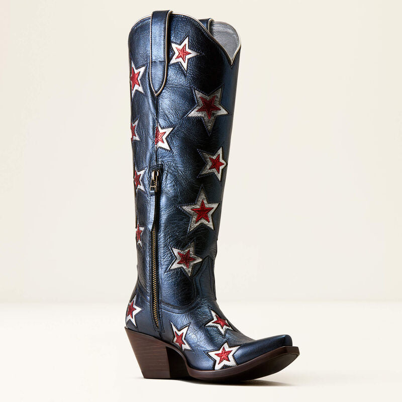 ARIAT WOMEN'S CASANOVA STAR X TOE WESTERN BOOT - STARLIGHT BLUE