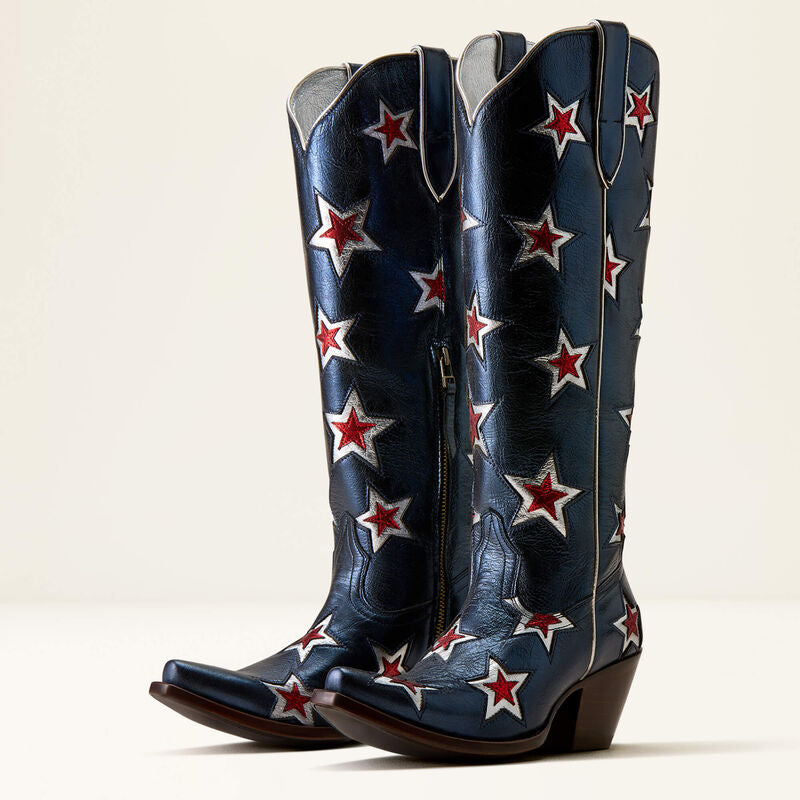 ARIAT WOMEN'S CASANOVA STAR X TOE WESTERN BOOT - STARLIGHT BLUE