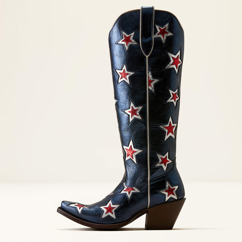 ARIAT WOMEN'S CASANOVA STAR X TOE WESTERN BOOT - STARLIGHT BLUE