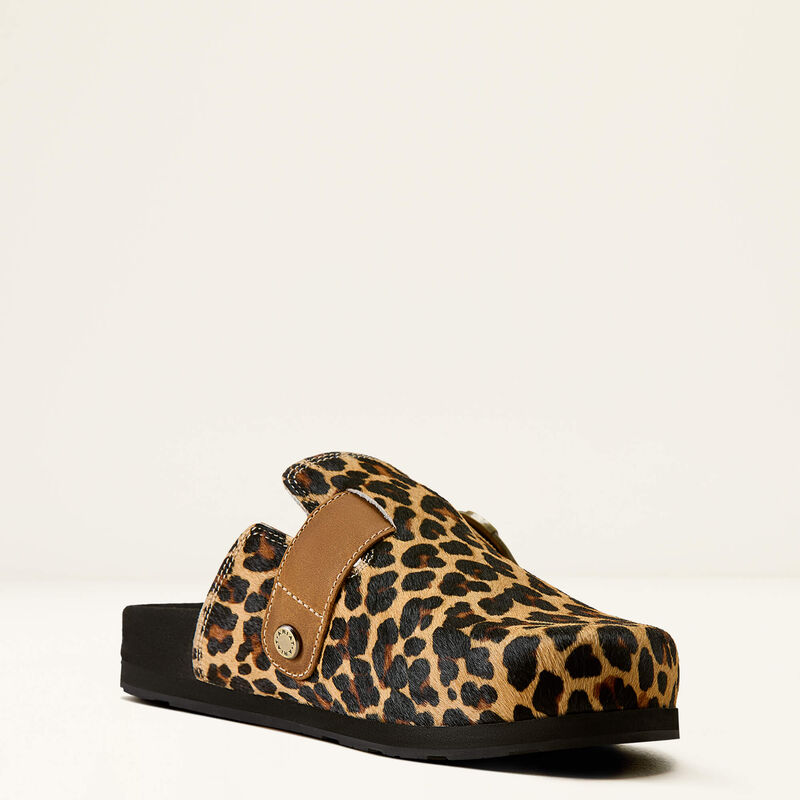 ARIAT WOMEN'S COUNTRY MULE LEOPARD HAIR ON|OXFORD TAN