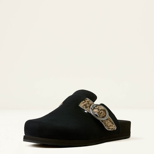 ARIAT WOMEN'S COUNTRY MULE BLACK SUEDE|BRINDLE HAIR ON
