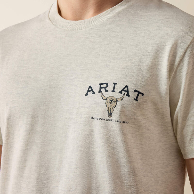 ARIAT MENS BANDANA BANDIT SHORT SLEEVE TSHIRT - OATMEAL HEATHER