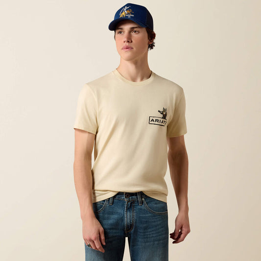ARIAT MENS SLEEPY CANYON SHORT SLEEVE TSHIRT - WOOD ASH