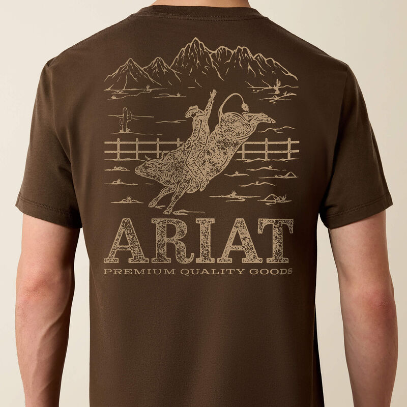 ARIAT MENS MOUNTAIN BULL SHORT SLEEVE TSHIRT - TURKISH COFFEE