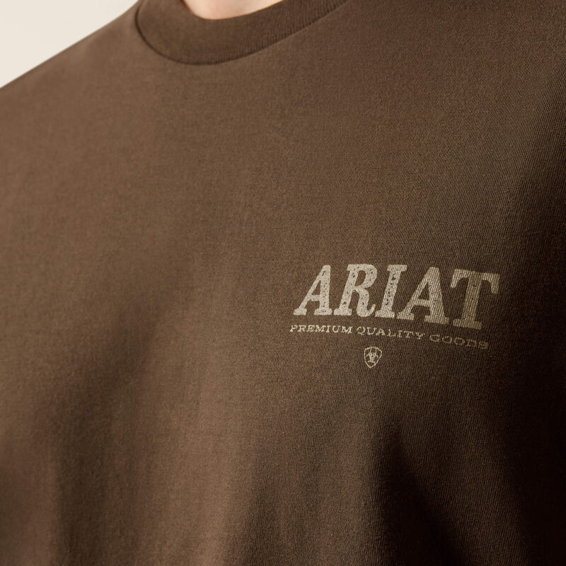 ARIAT MENS MOUNTAIN BULL SHORT SLEEVE TSHIRT - TURKISH COFFEE