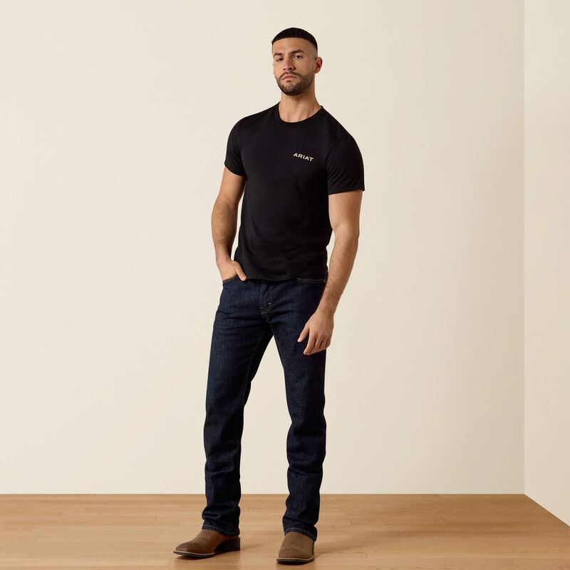 ARIAT MENS COJIBA SERAPE SHORT SLEEVE TSHIRT - BLACK