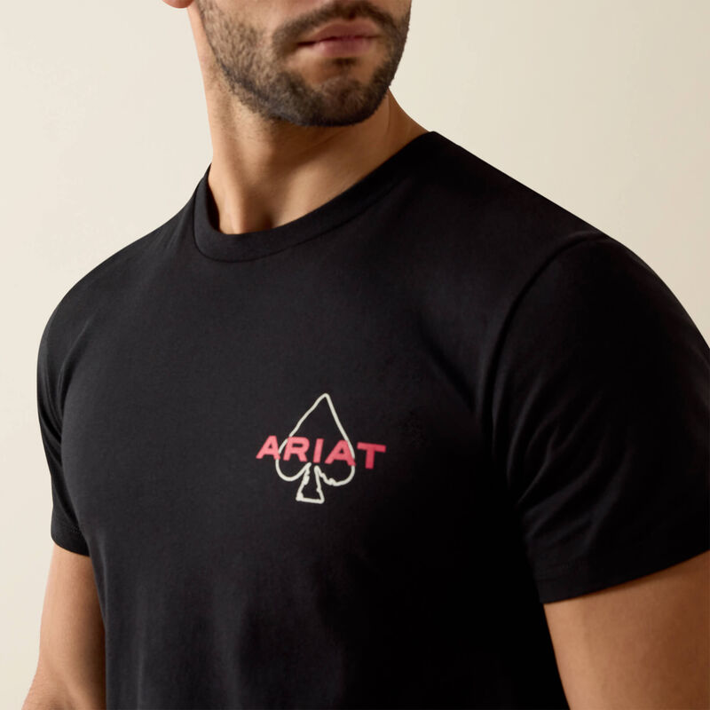 ARIAT MENS RANCH ROYALTY SHORT SLEEVE TSHIRT - BLACK