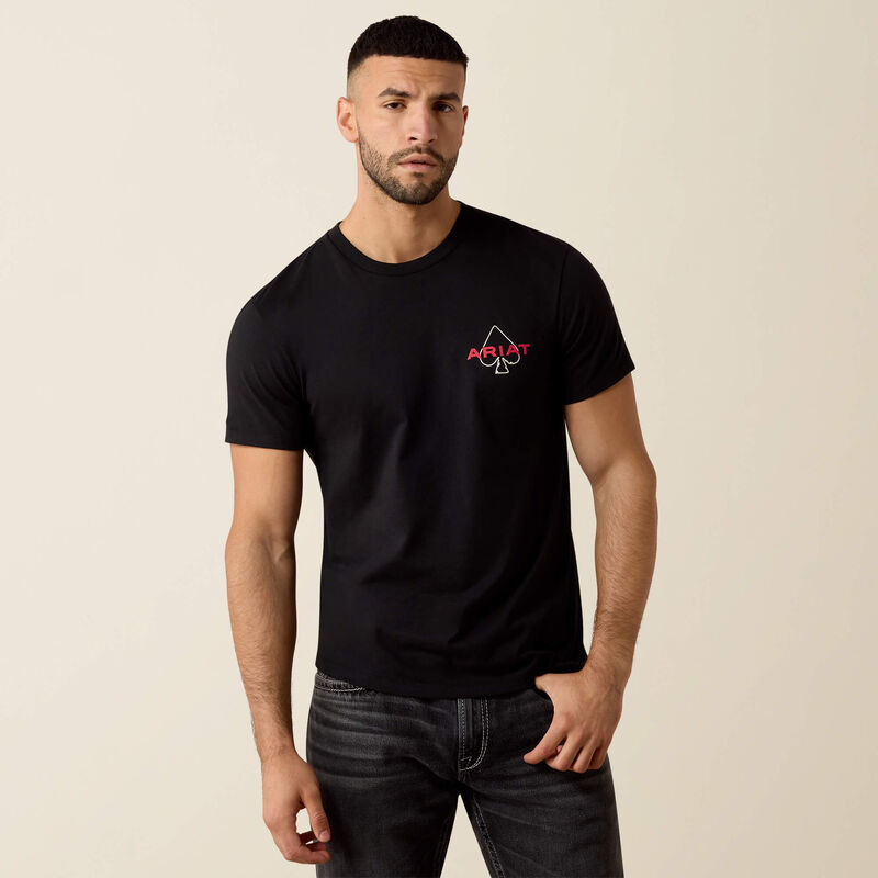 ARIAT MENS RANCH ROYALTY SHORT SLEEVE TSHIRT - BLACK