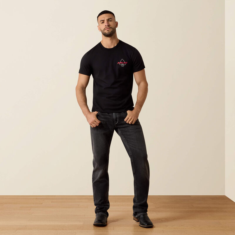 ARIAT MENS RANCH ROYALTY SHORT SLEEVE TSHIRT - BLACK